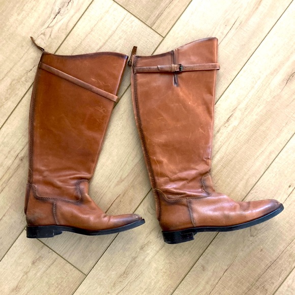 Zara Shoes Zara Brown Leather Riding Boots Poshmark